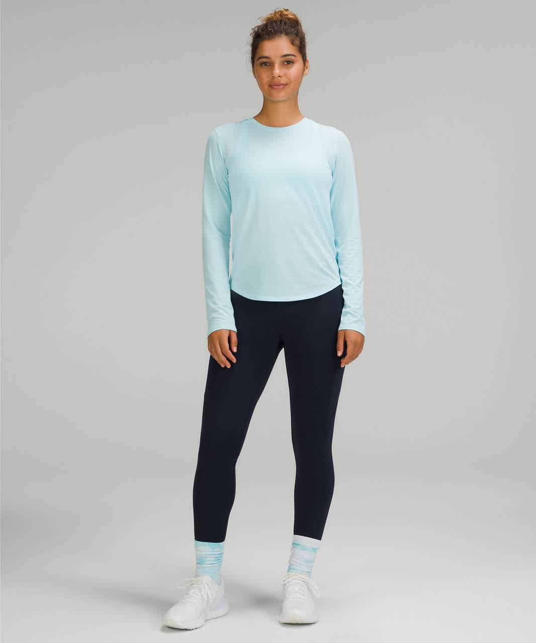 Lululemon High-Neck Running and Training Long Sleeve Shirt - Icing Blue