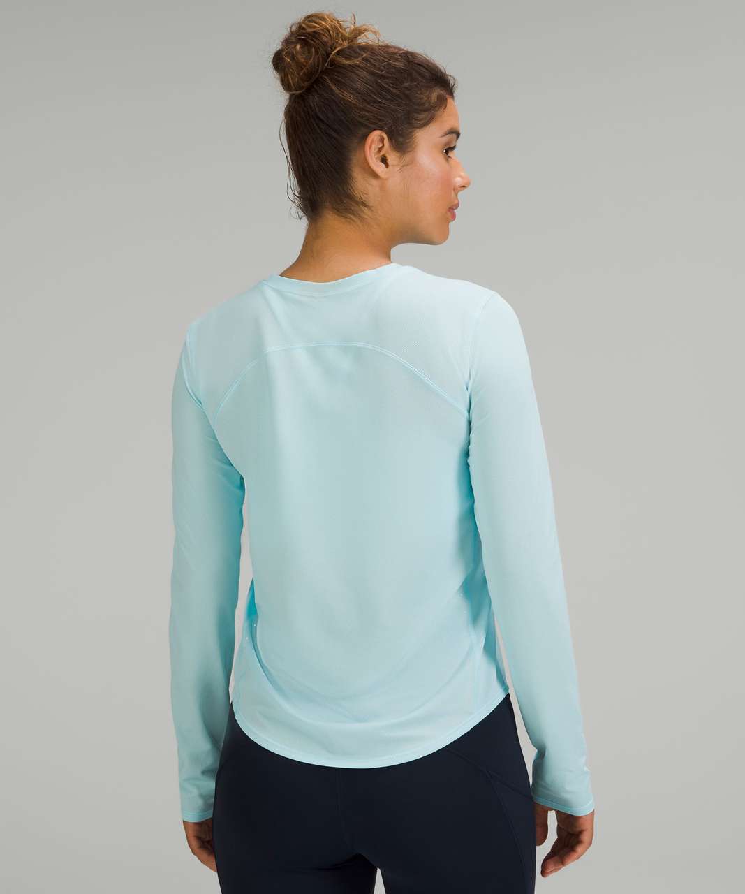 Lululemon High-Neck Running and Training Long Sleeve Shirt - Icing Blue