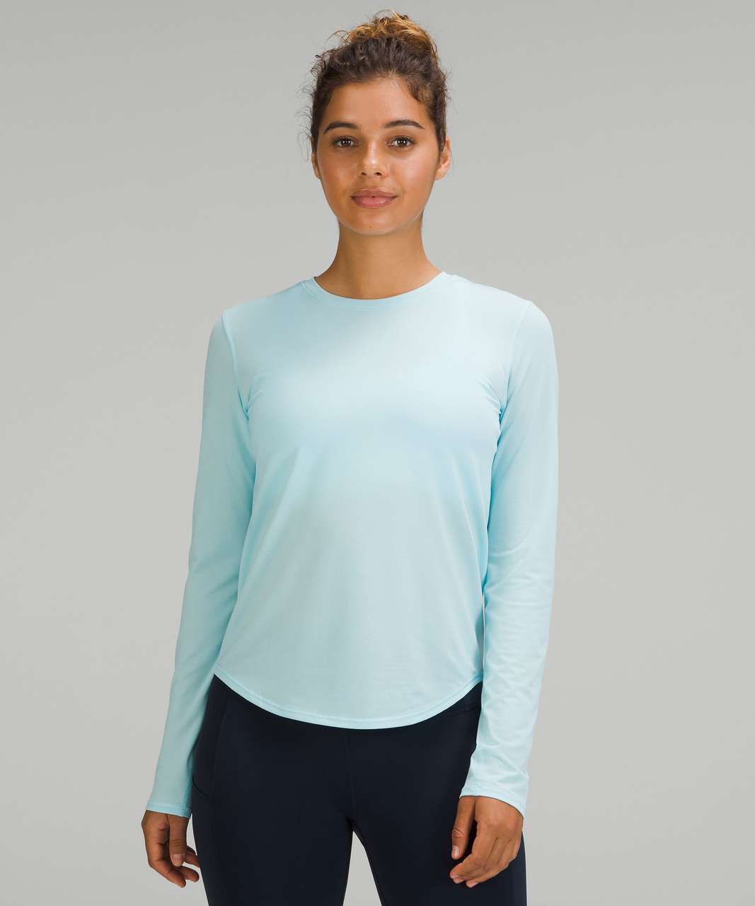 Lululemon High-Neck Running and Training Long Sleeve Shirt - Icing Blue ...