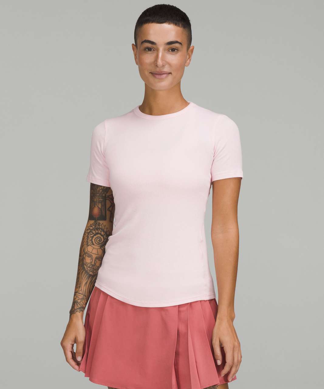 NEW Women Lululemon Hold Tight Short-Sleeve Shirt Sonic Pink Size