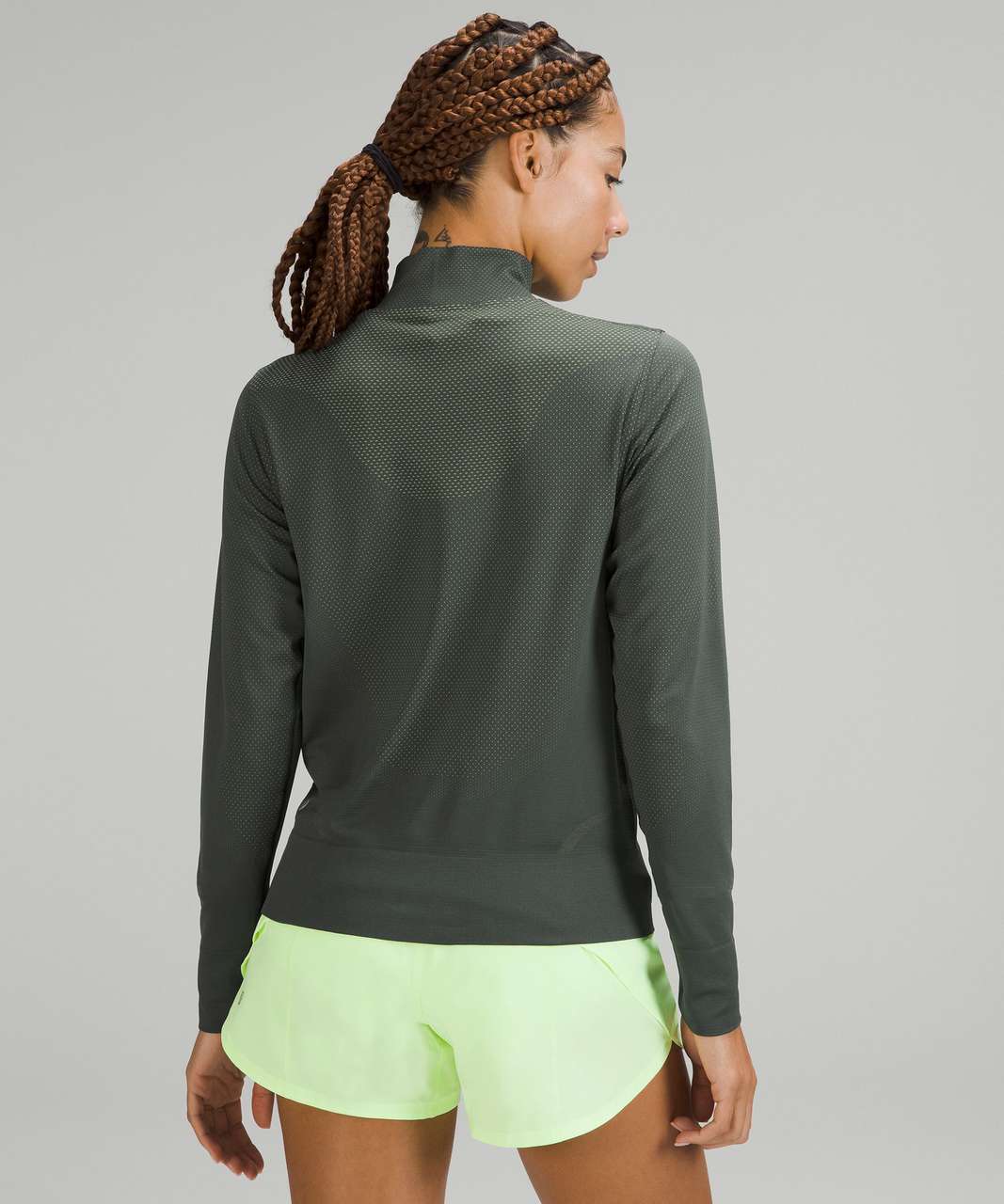 Lululemon Swiftly Relaxed Half Zip - Black / Gull Grey - lulu fanatics