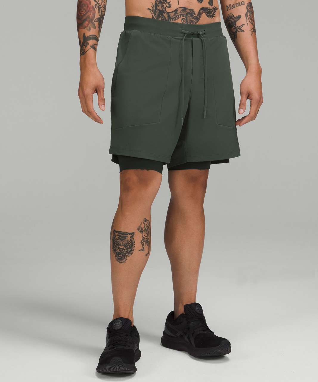 Lululemon License to Train Lined Short 7 - Smoked Spruce - lulu