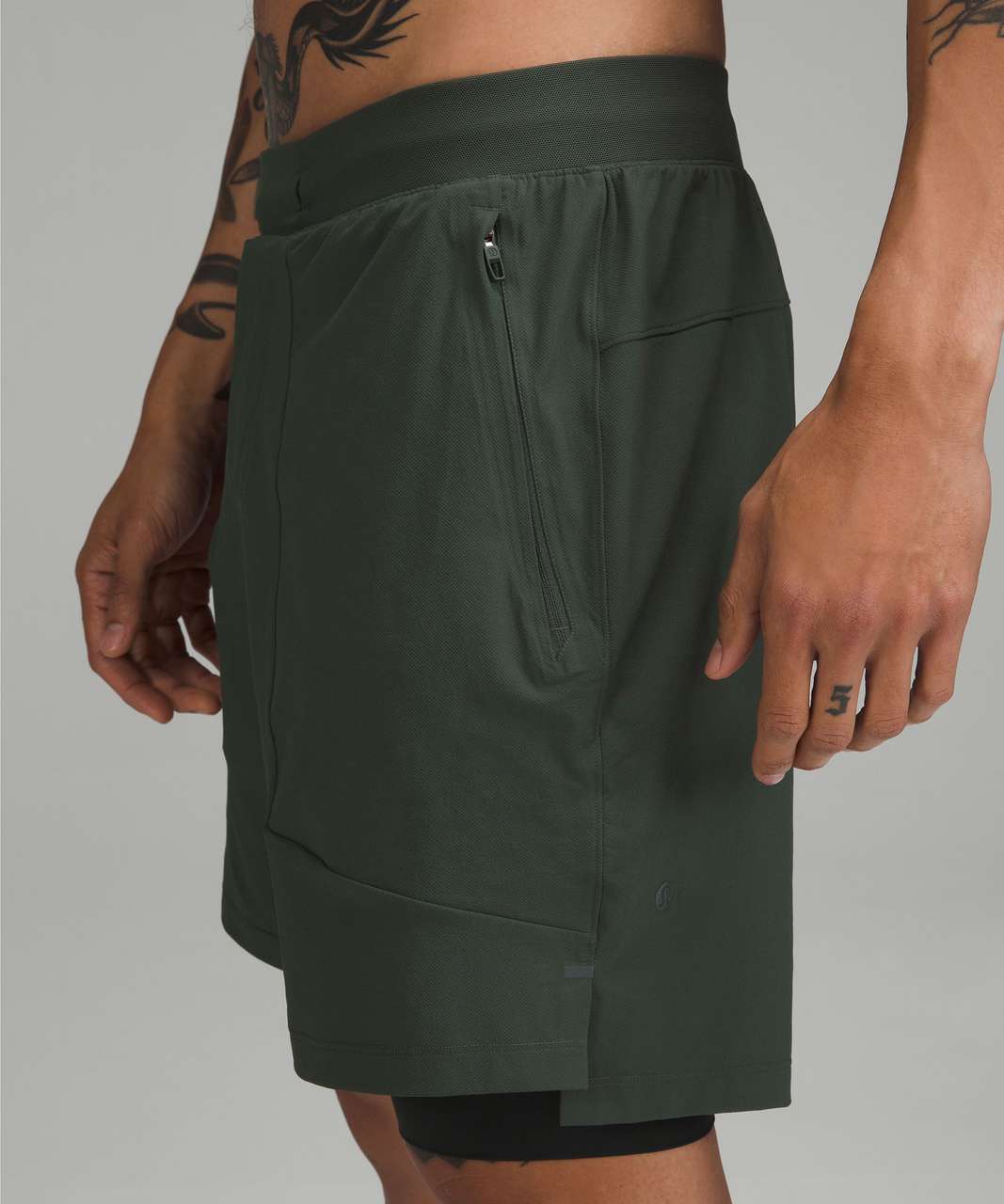 Lululemon License to Train Lined Short 7 - Smoked Spruce - lulu fanatics