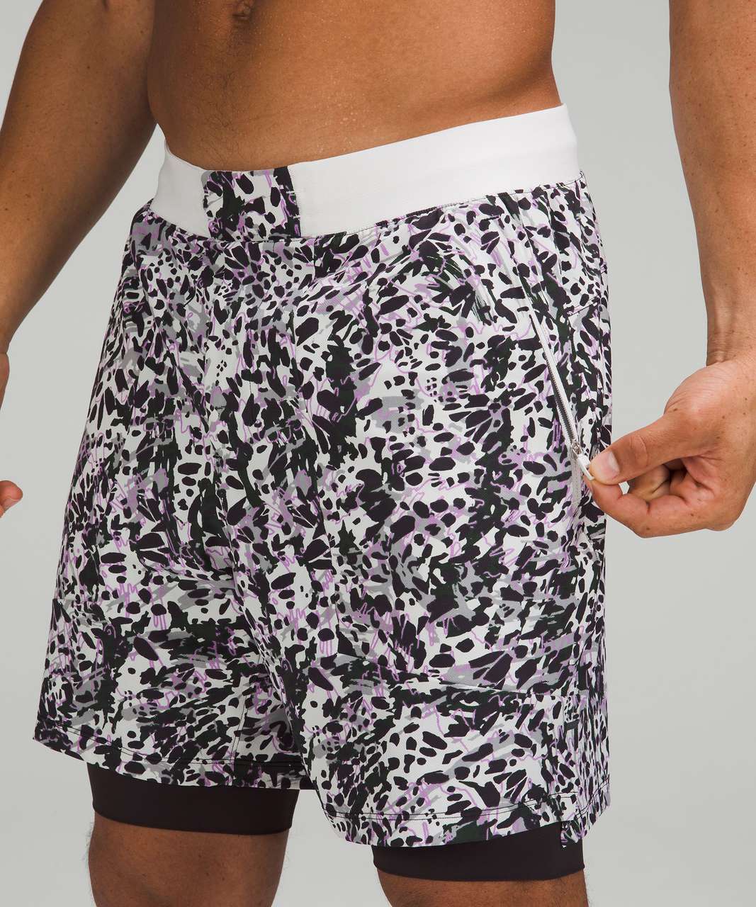 Lululemon License to Train Lined Short 7" - Command Camo Vapor Multi