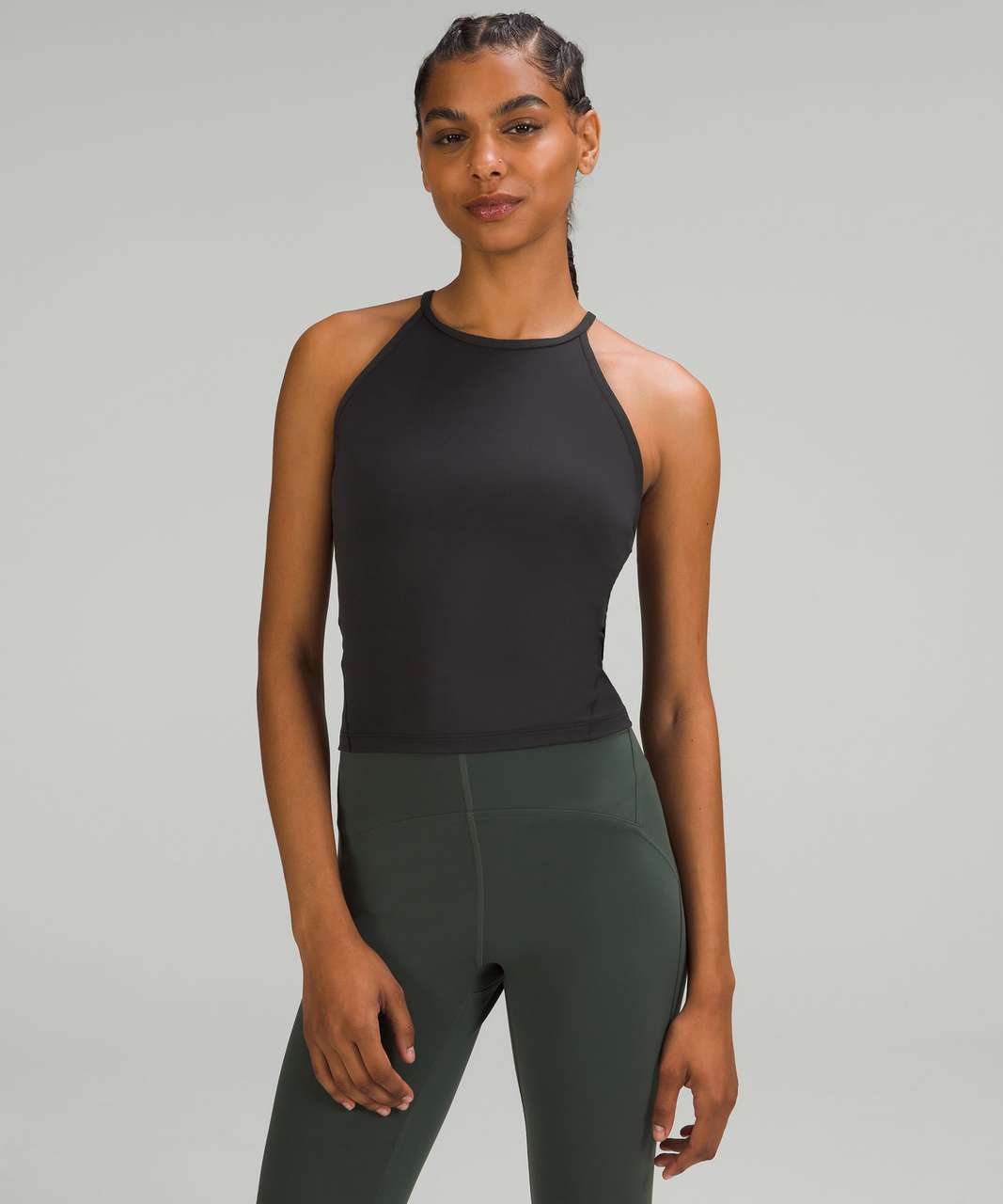 Lululemon Nulu High-Neck Yoga Tank Top - Black - lulu fanatics