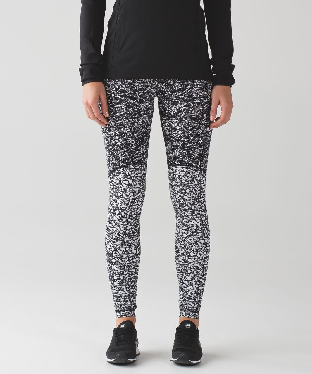 Lululemon Wunder Under Pant - Heathered Herringbone Heathered Black White /  Black - lulu fanatics