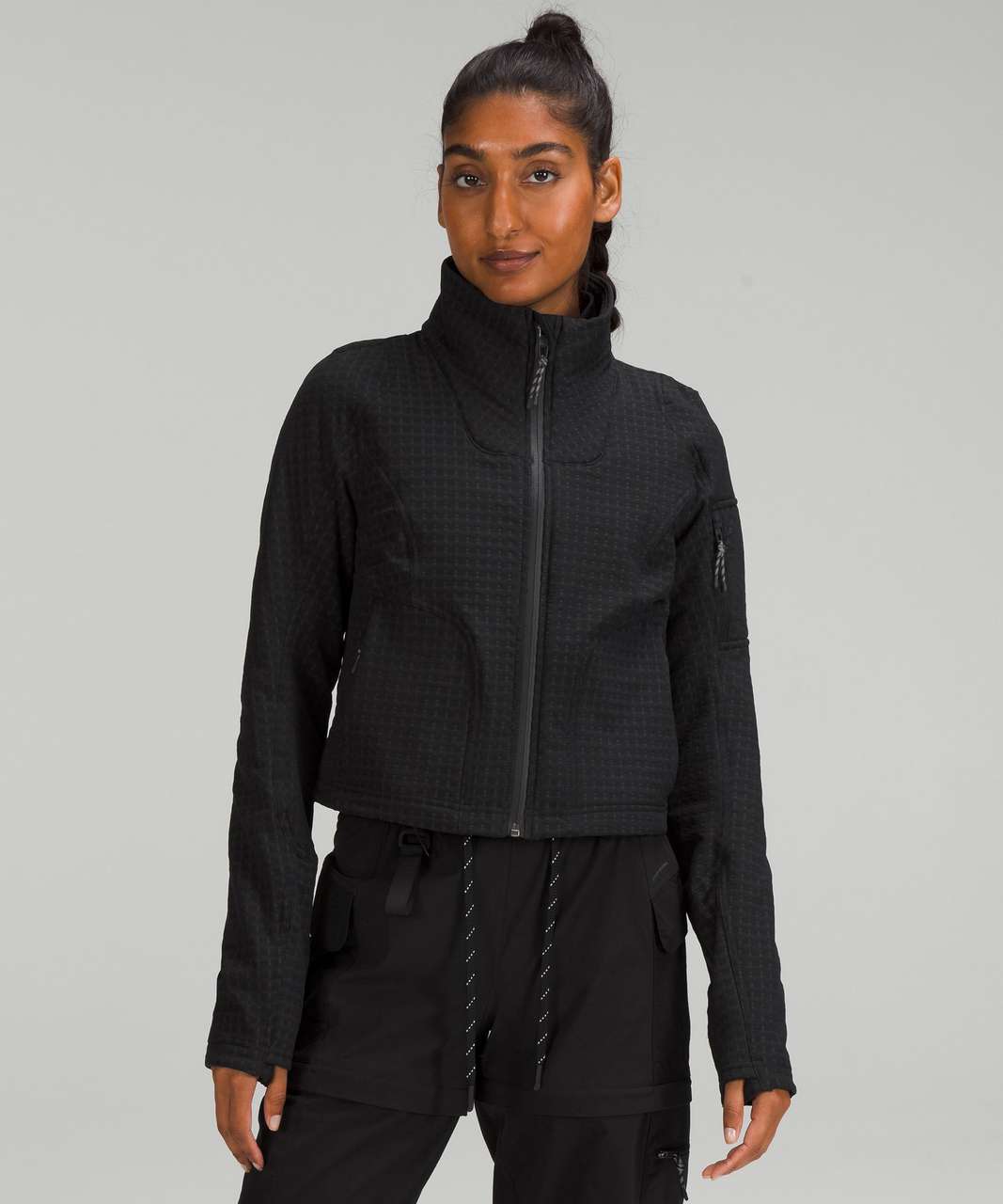 Lululemon Fleece Hiking Zip Up - Black - lulu fanatics