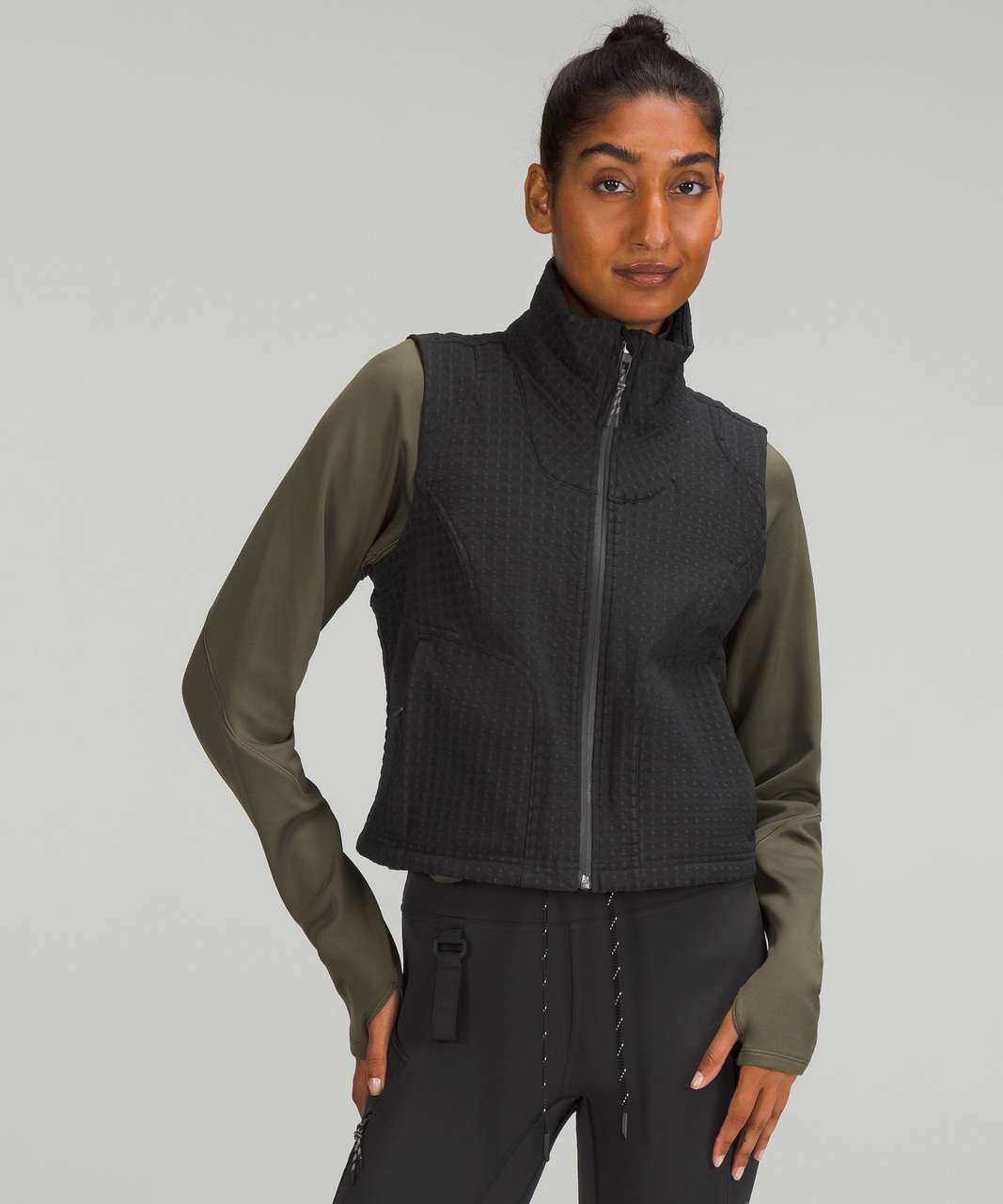 Lululemon Fleece Hiking Zip Up - Black - lulu fanatics