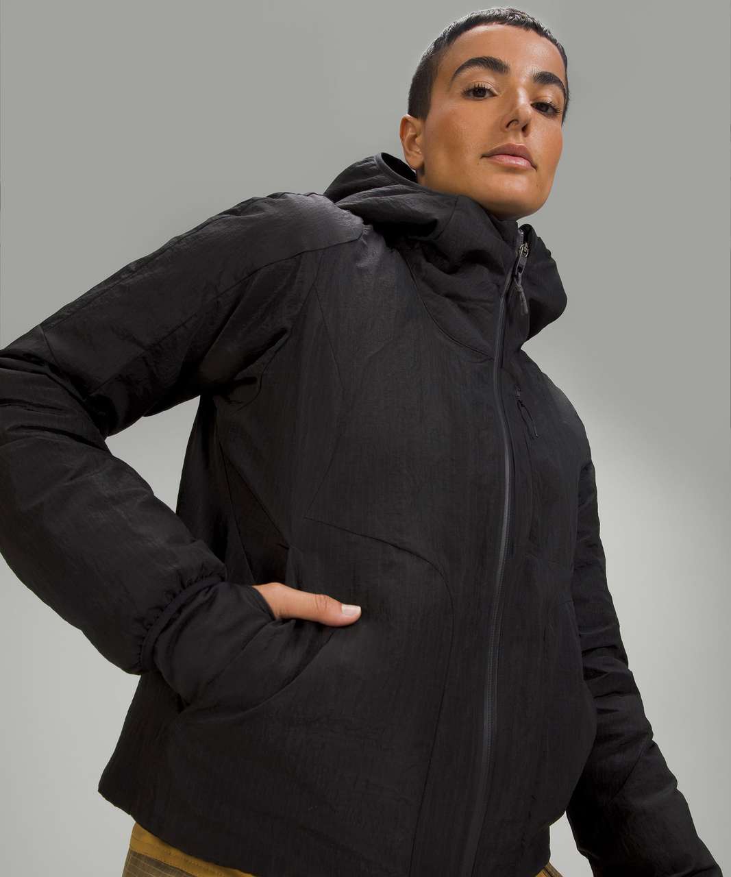 Lululemon Fleece Hiking Zip Up - Black - lulu fanatics