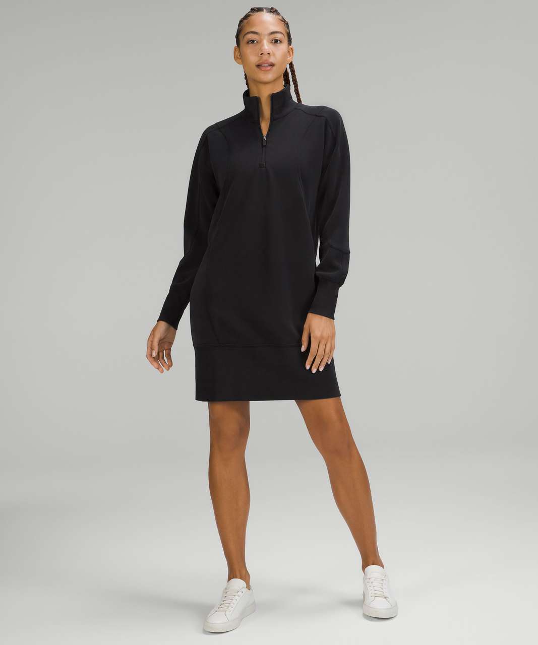 Lululemon Softstreme Long-Sleeve Half-Zip Dress - Black - lulu