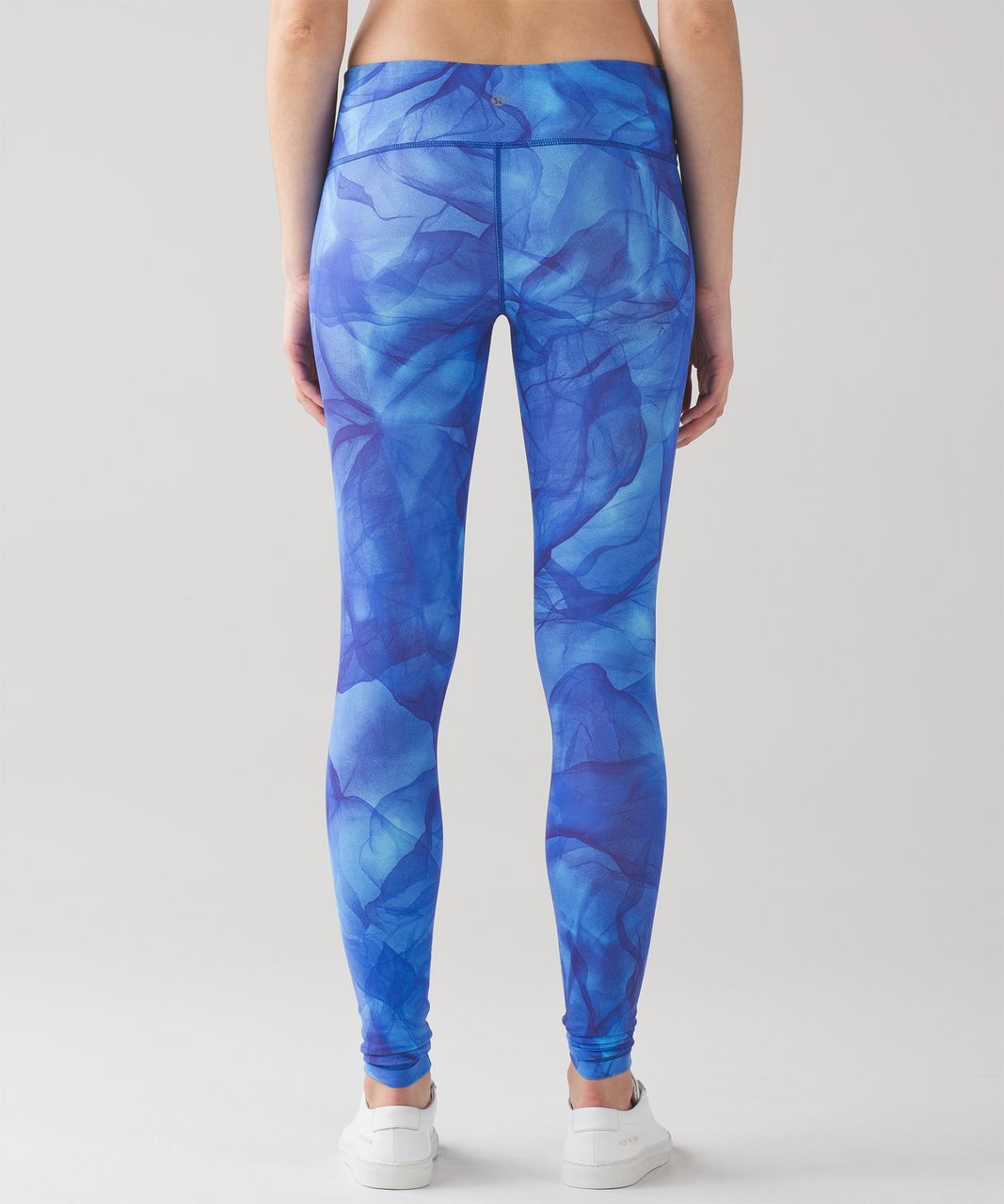 Lululemon Blue Watercolor Floral Luon Low Rise Wunder Under Pants