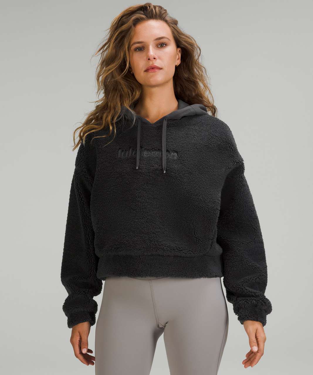 Lululemon Textured Fleece 1/2 Zip - Black - lulu fanatics