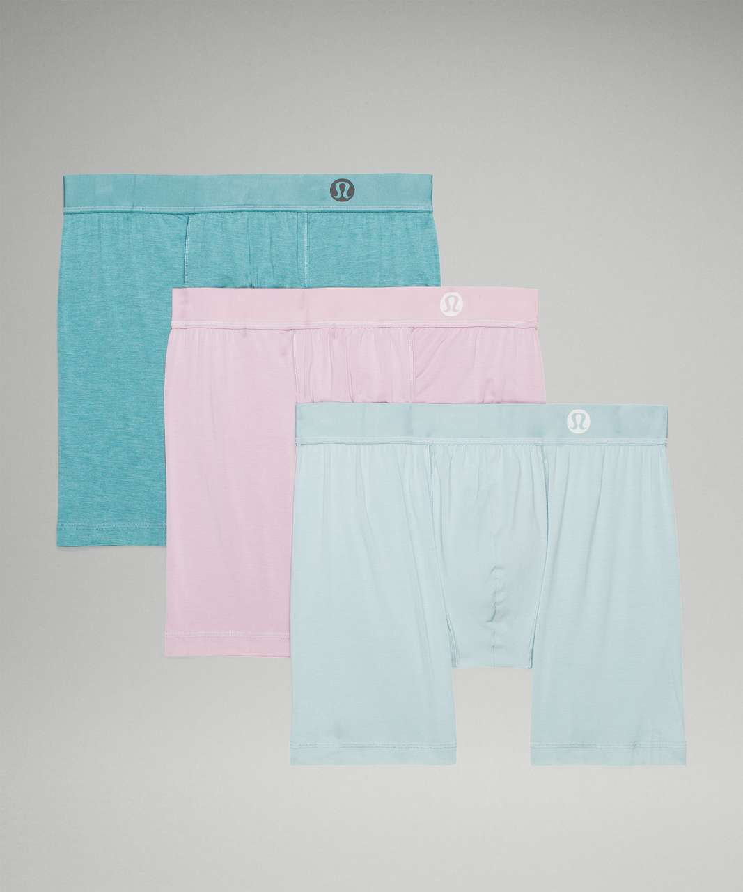 Lululemon Always in Motion Boxer 5" 3 Pack - Dusty Rose / Breeze Blue / Heathered Crest