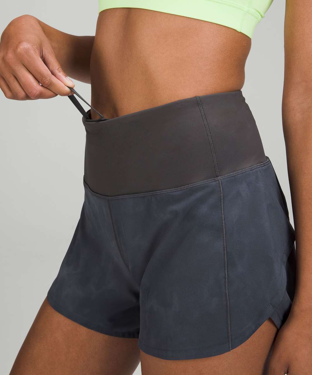 Lululemon Speed Up High-Rise Lined Short 4" - Diamond Dye Pitch Grey Graphite Grey / Graphite Grey