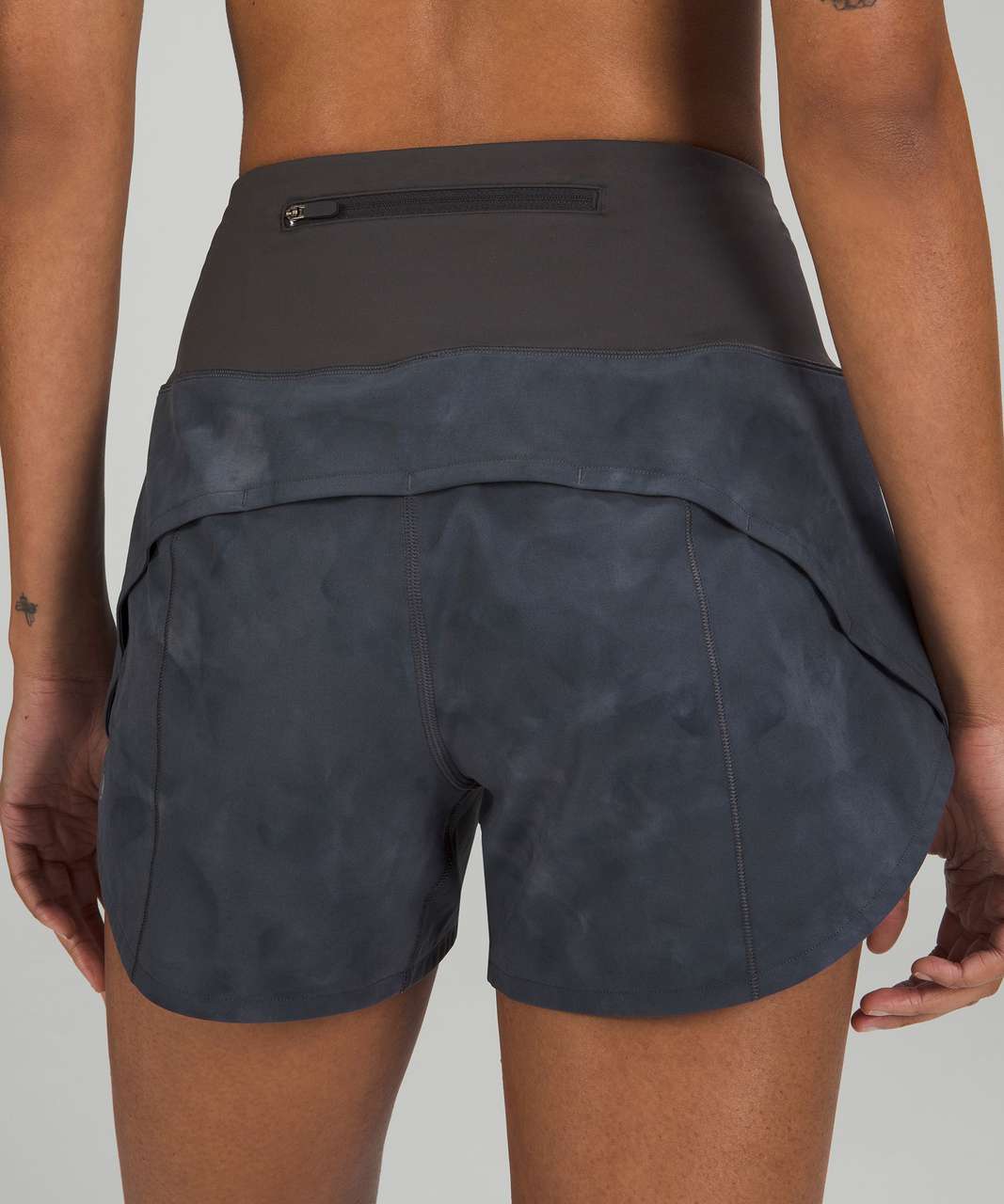 NEW Lululemon Speed Up High-Rise Lined Short 4 Diamond Dye Pitch Grey Size  6