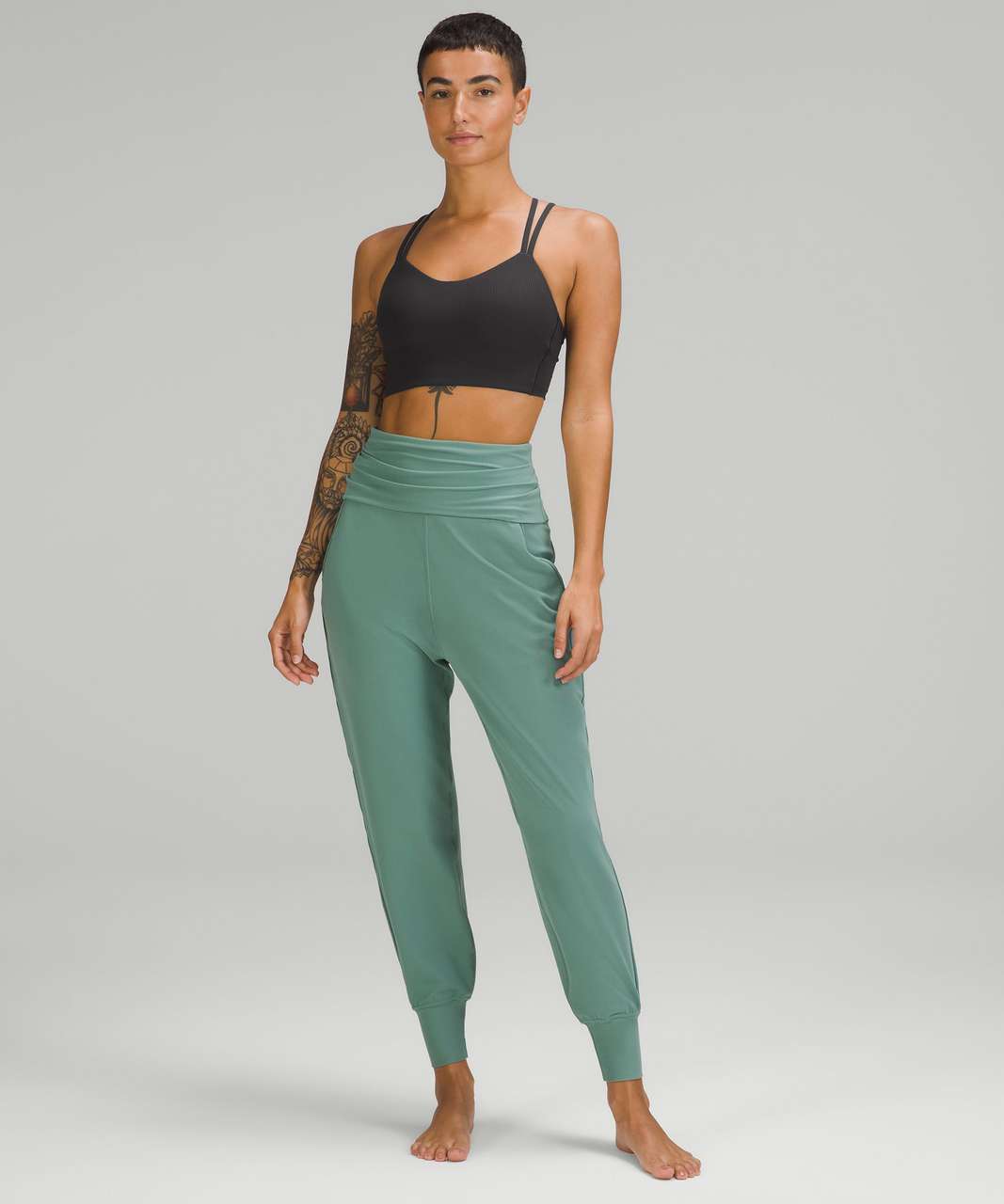 Lululemon Like a Cloud Ribbed Longline Bra *Light Support, B/C Cup - Black  Granite - lulu fanatics