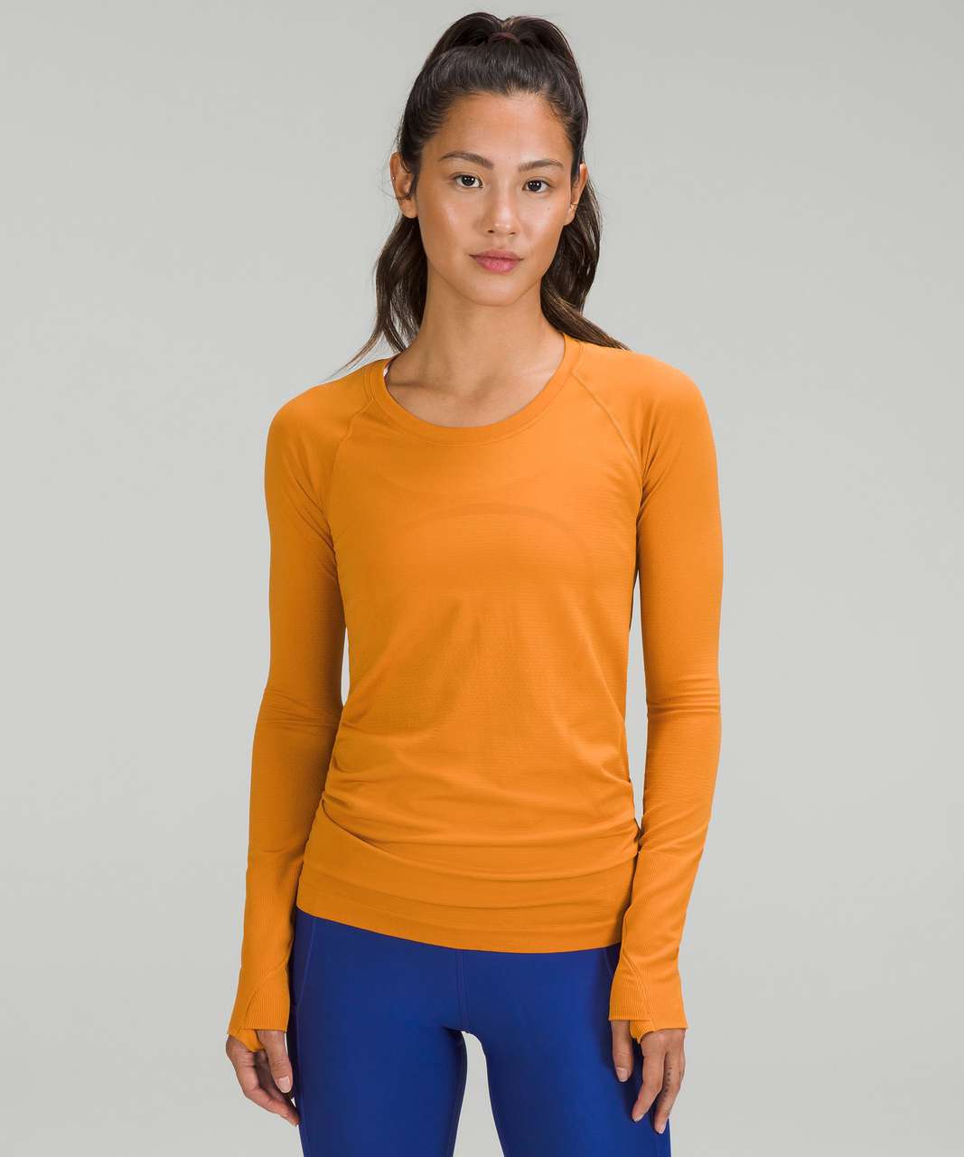 Lululemon Swiftly Tech Long Sleeve Shirt 2.0 - Autumn Orange / Autumn Orange  - lulu fanatics