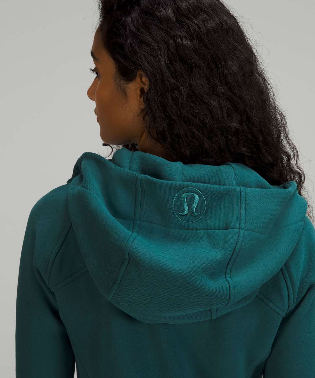 Lululemon Scuba Full Zip Hoodie Everglades Green With Gold Zipper