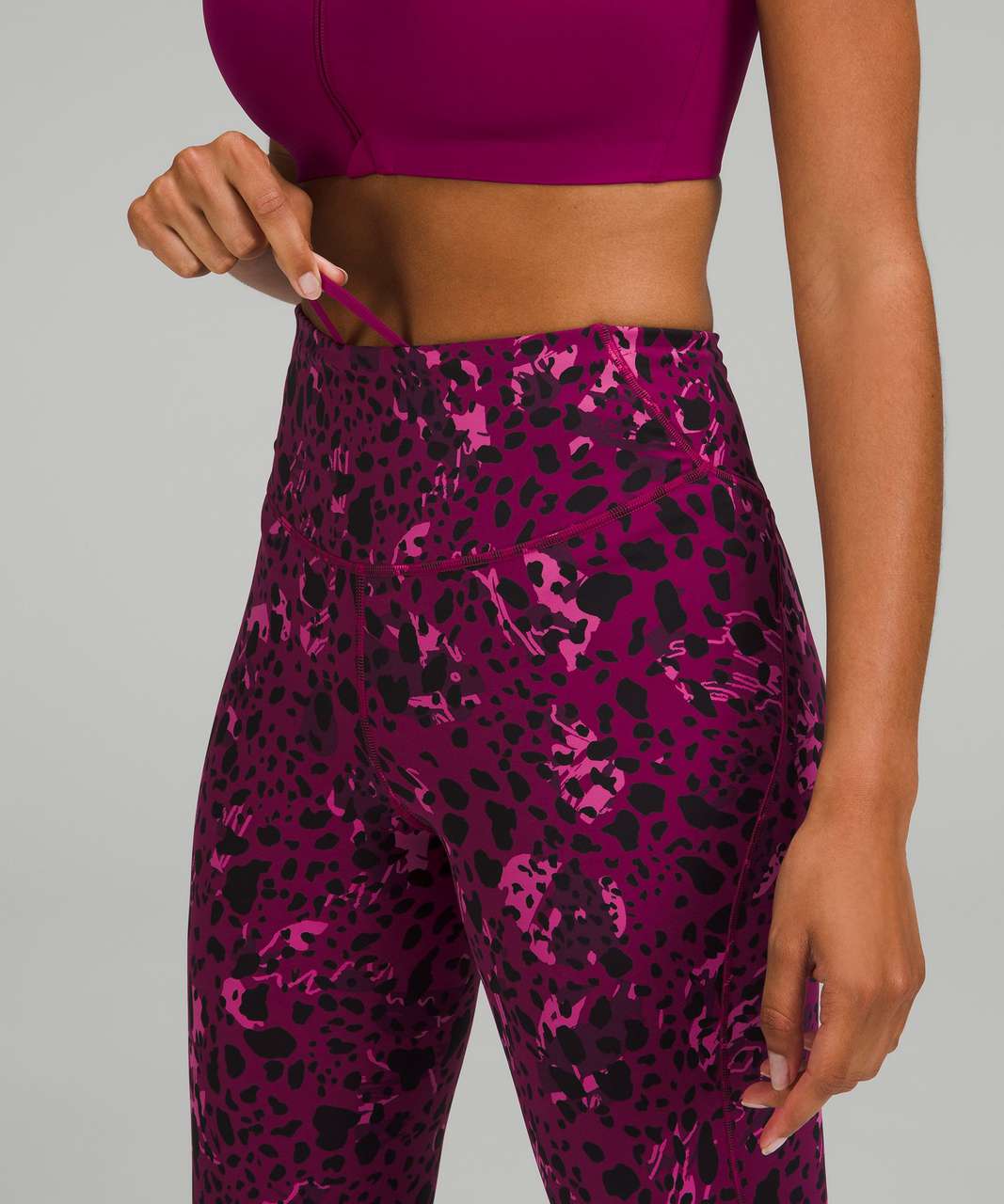 lululemon athletica, Pants & Jumpsuits, Lululemon Base Pace Highrise  Running Tight Cheetah Camo Magenta Purple Multi