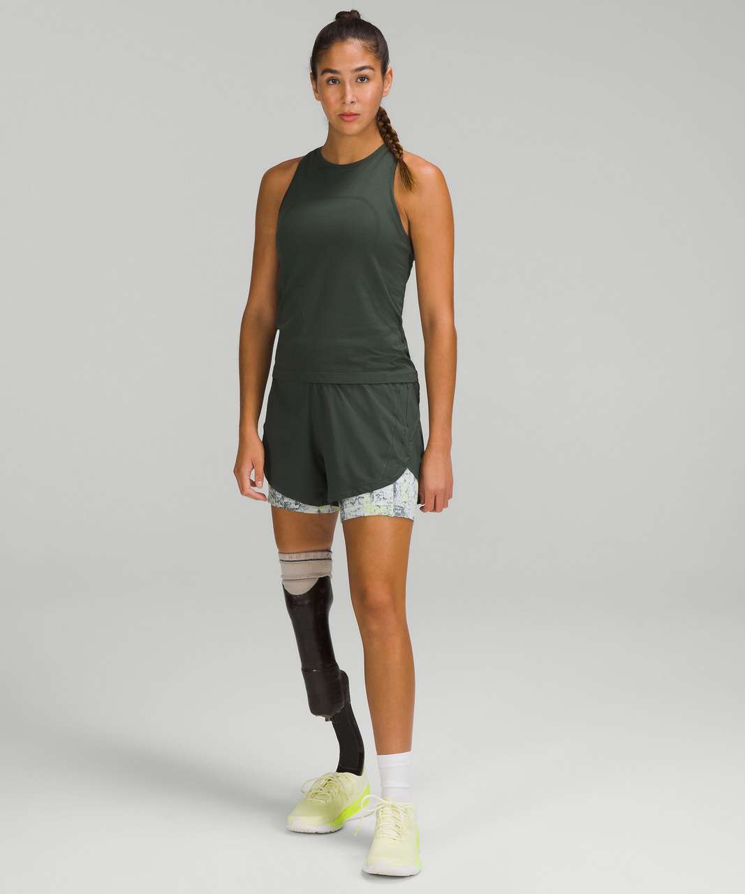 Lululemon Swiftly Tech High-Neck Tank Top 2.0 *Race Length - Smoked Spruce / Smoked Spruce