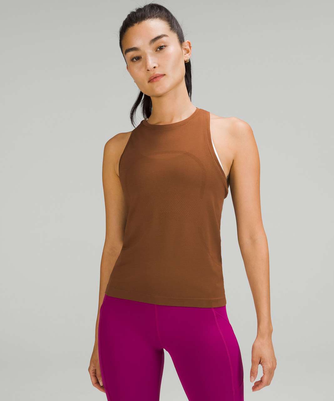 Lululemon Swiftly Tech High-Neck Tank Top 2.0 *Race Length - Roasted Brown / Roasted Brown