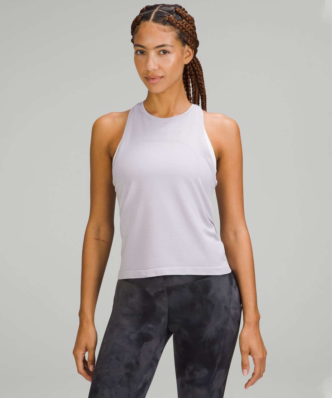 Lululemon Swiftly Tech High Neck Racerback Tank 2.0 - Black / Black - lulu  fanatics