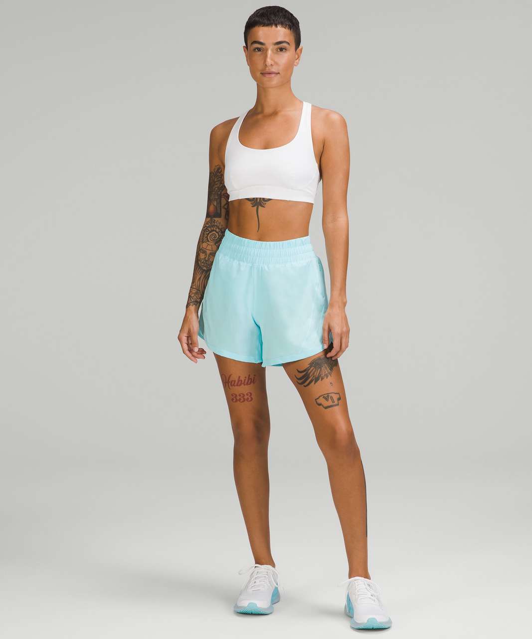 Lululemon Track That High-Rise Lined Short 5 - Icing Blue - lulu