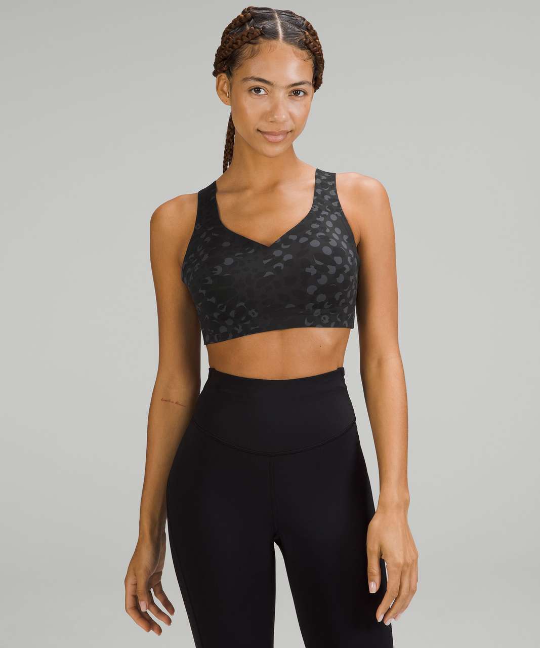 Lululemon Enlite Bra Zip Front *High Support, A–E Cups - Static Rain Dark  Cast Black / Black - lulu fanatics