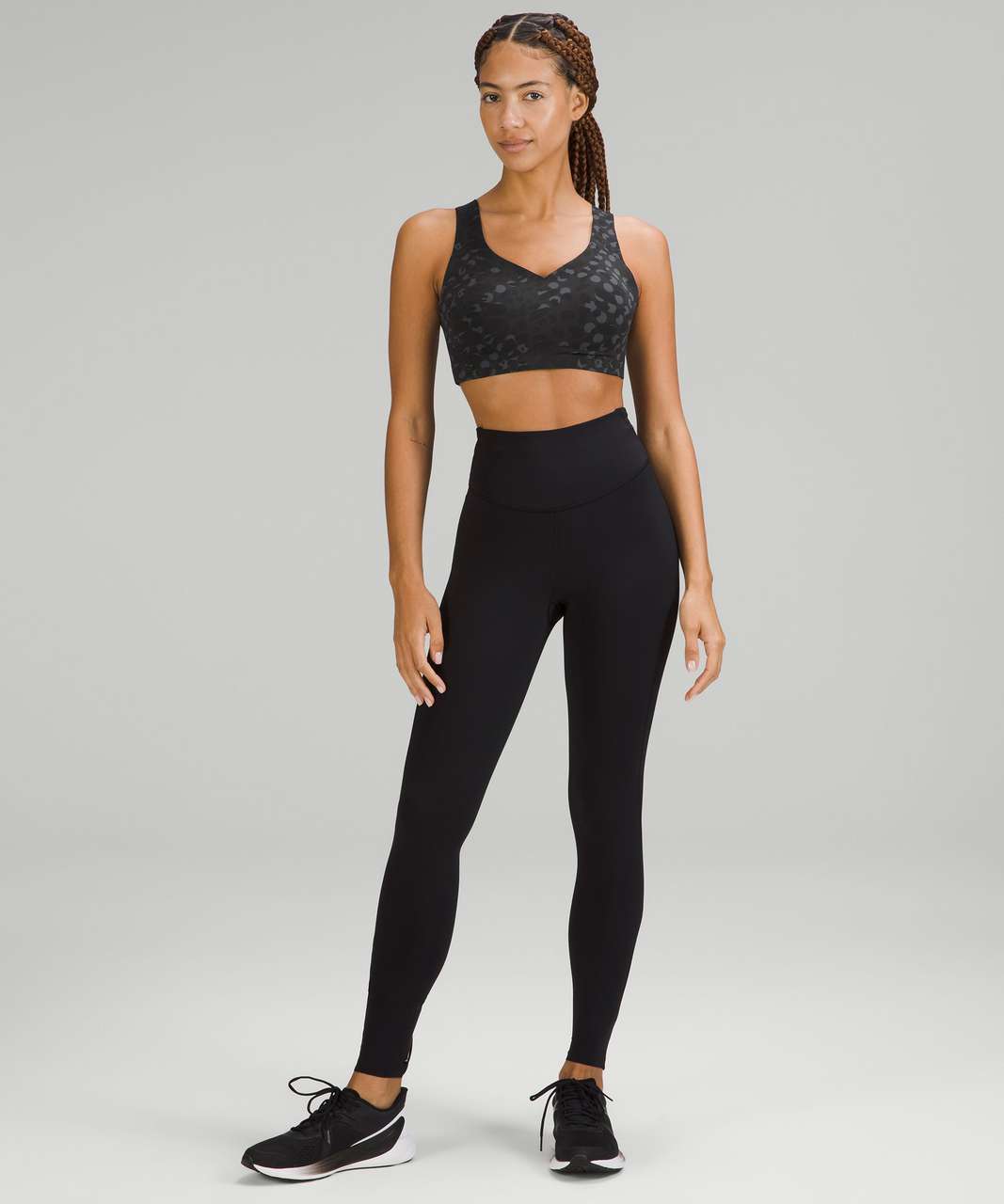 Lululemon Enlite Bra Zip Front High Support Starlight Black White