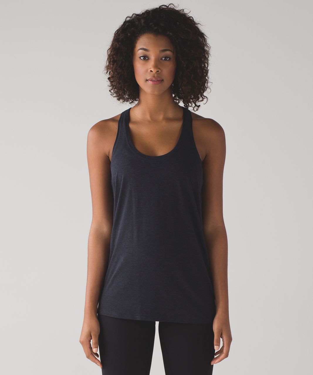 Lululemon Yogi Racerback IV - Mini Stripe Heathered Inkwell Black