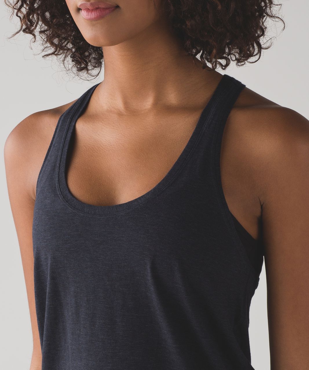 Lululemon Yogi Racerback IV - Mini Stripe Heathered Inkwell Black