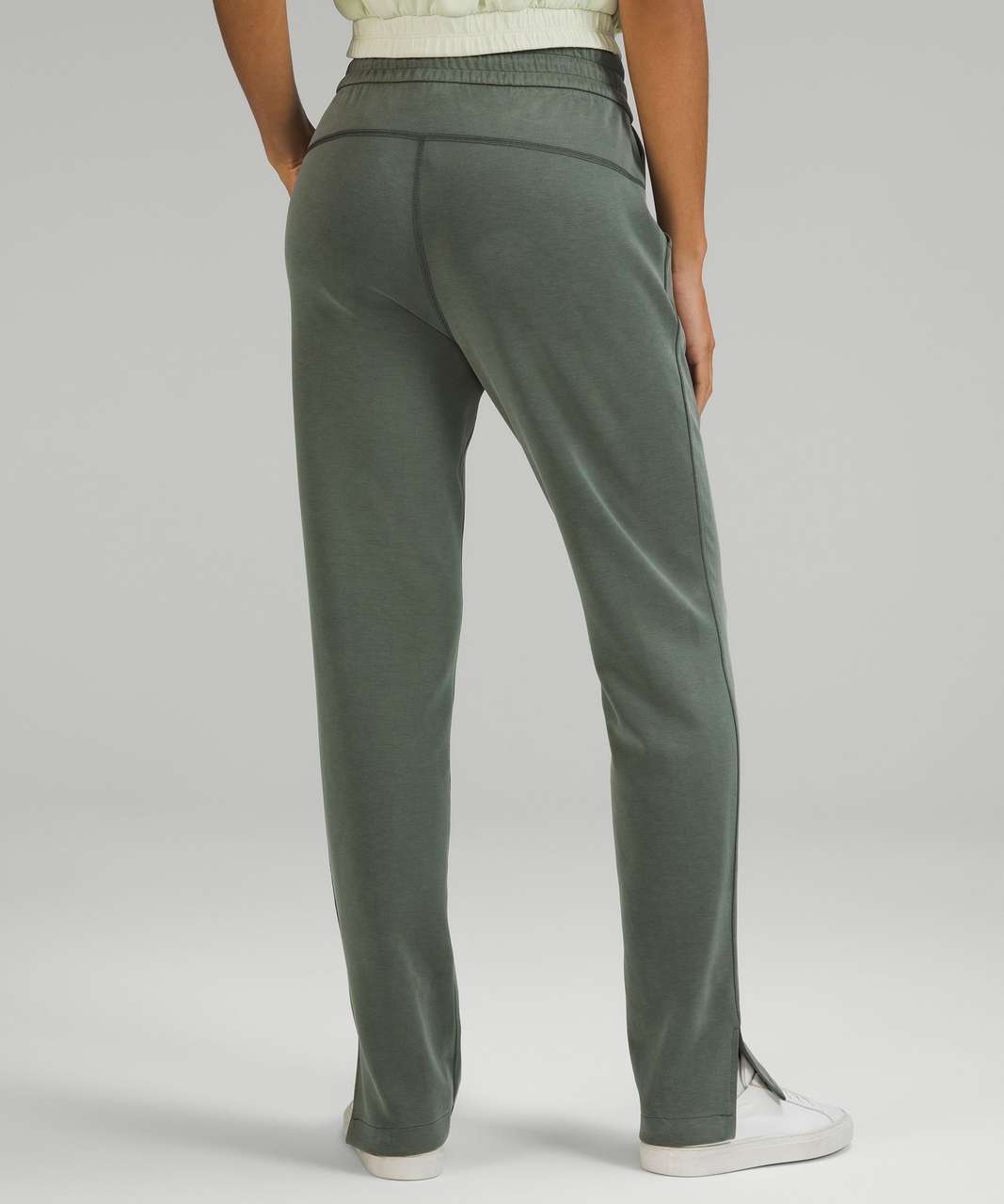 Lululemon Brushed Softstreme Split-Hem High-Rise Pant - Smoked Spruce - lulu  fanatics