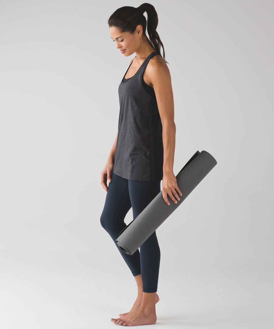 Lululemon Yogi Racerback IV - Mini Stripe Heathered Pitch Grey Black