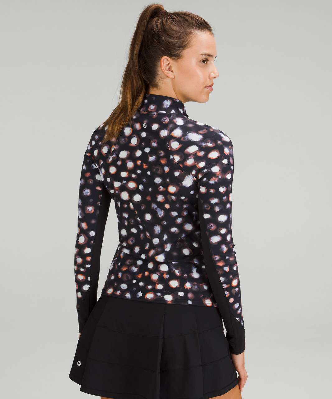 Lululemon Nulux Half-Zip Long Sleeve Shirt - Haze Dot Inverse Orange Multi