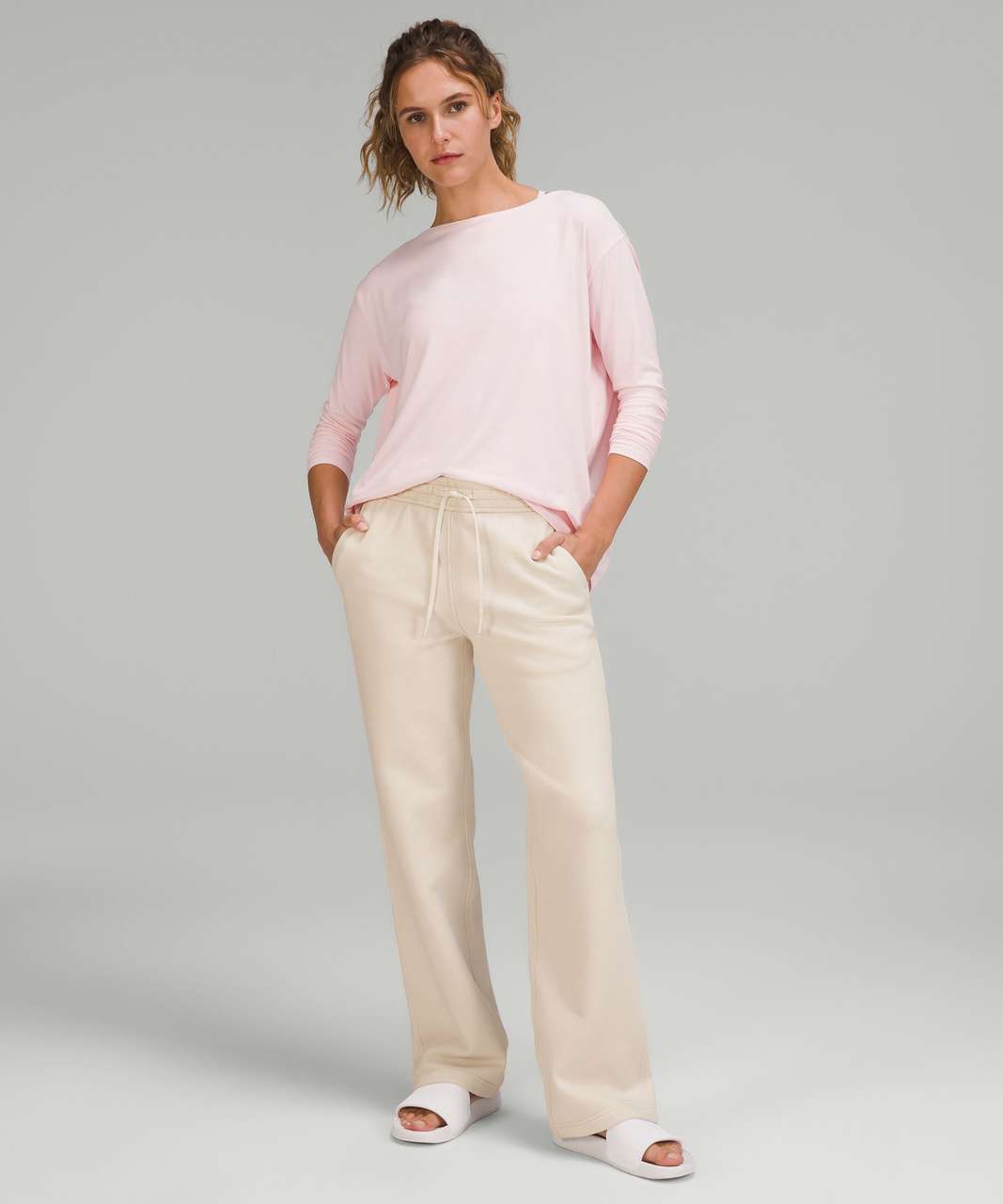 Lululemon Loungeful Straight Leg Pant - White Opal - lulu fanatics