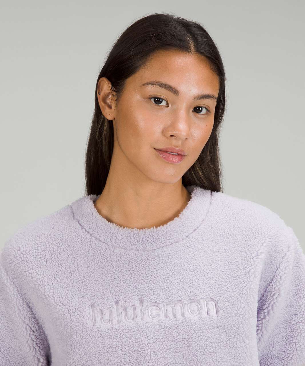 Lululemon Textured Fleece Embroidered Logo T-Shirt - Faint Lavender