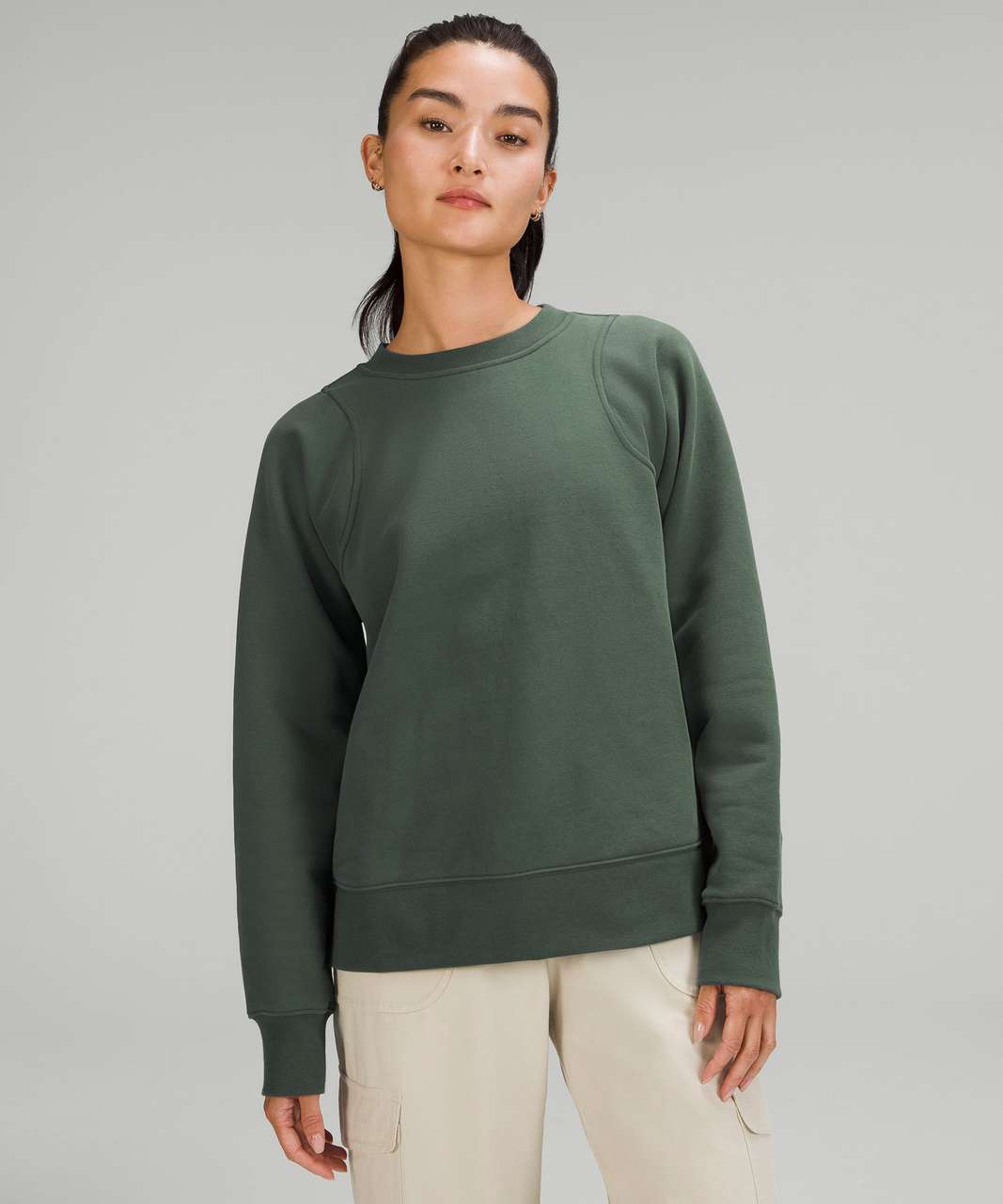 Lululemon Perfectly Oversized Crew - Smoked Spruce - lulu fanatics