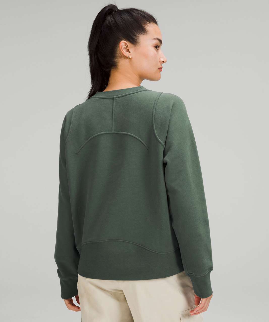 Lululemon Jacquard Multi-Texture Crew Neck Sweater - Heathered Smoked  Spruce - lulu fanatics