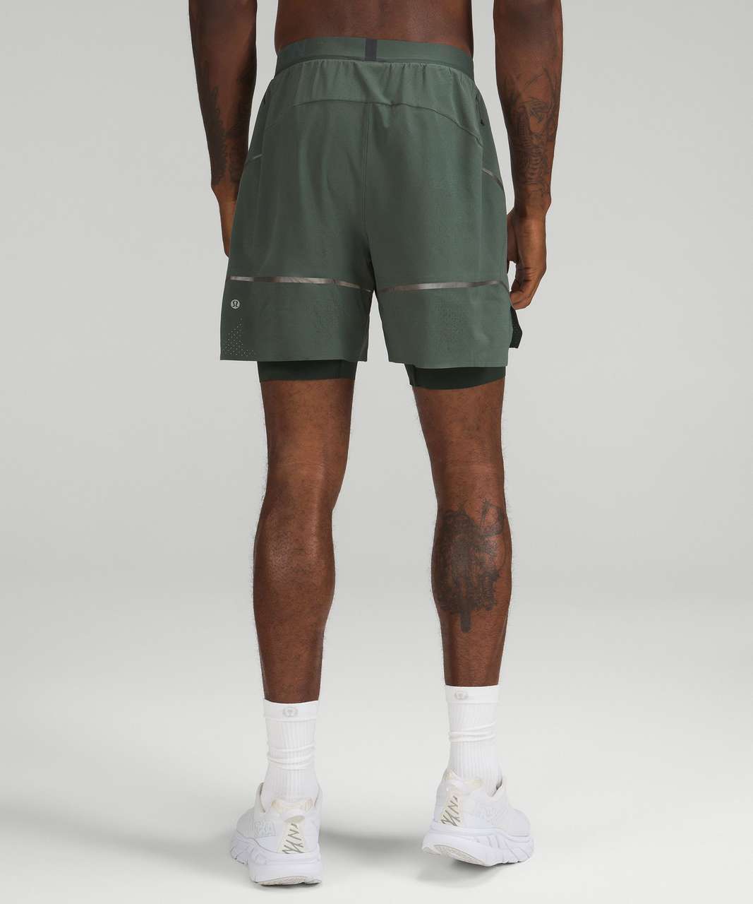 Lululemon Surge Lined Short 6" *Special Edition - Smoked Spruce / Rainforest Green