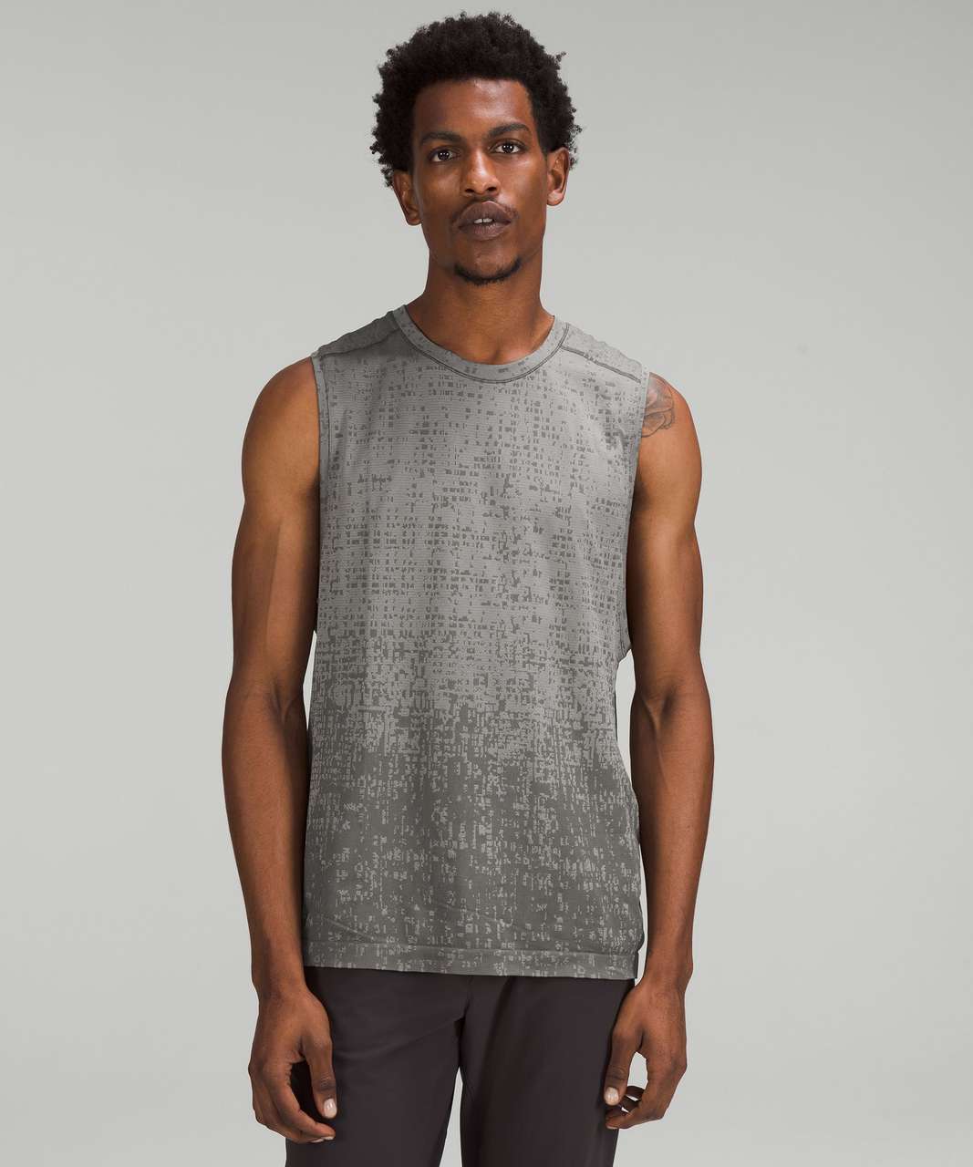 Lululemon Metal Vent Tech Sleeveless Shirt 2.0 - Cube Calibrate Gull Grey /  Carob Brown - lulu fanatics