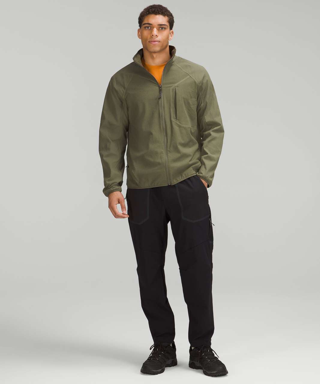 Lululemon Fleece Hiking Zip Up - Medium Olive - lulu fanatics