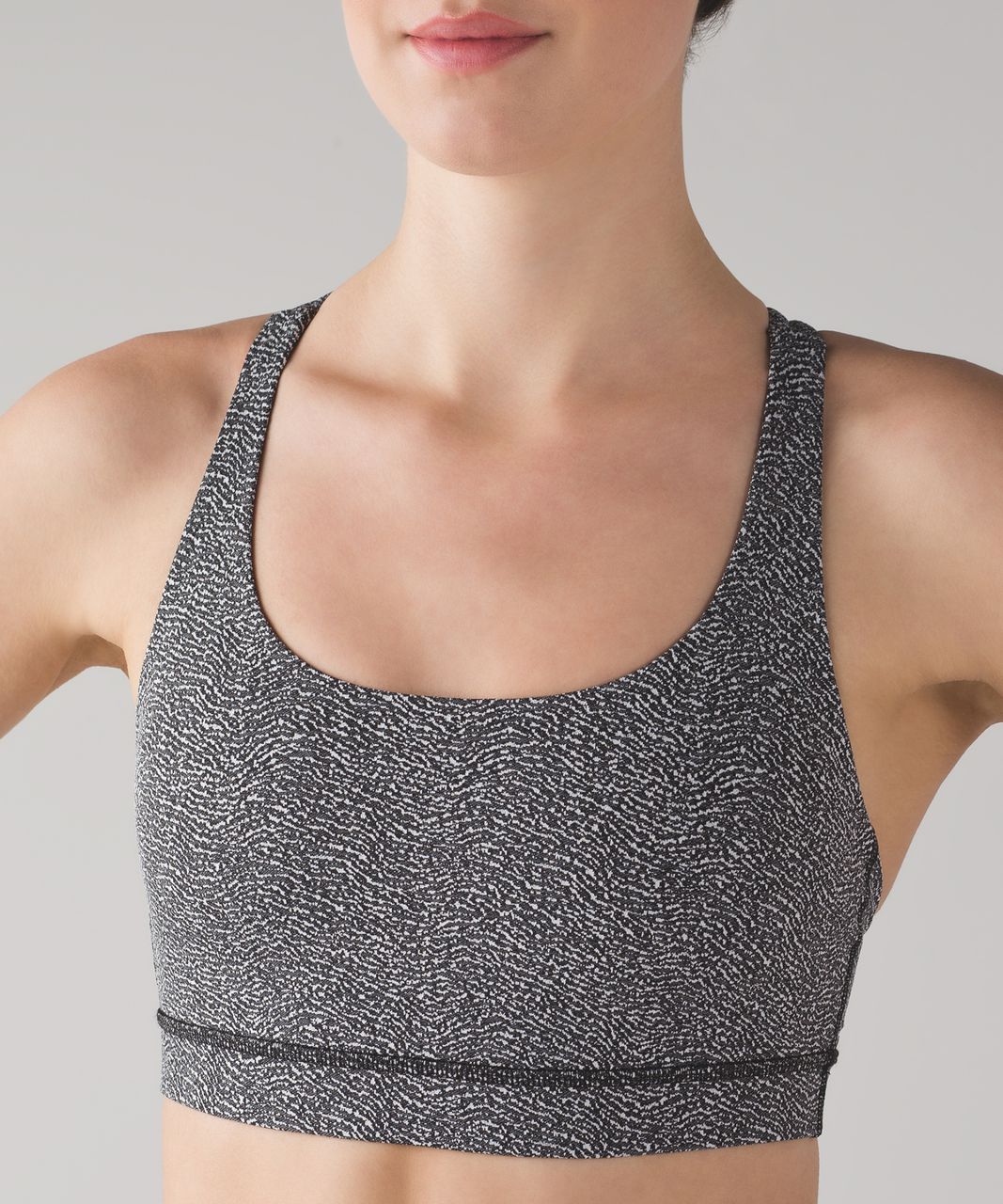 Lululemon Energy Bra - Power Luxtreme Ripple Jacquard Black White