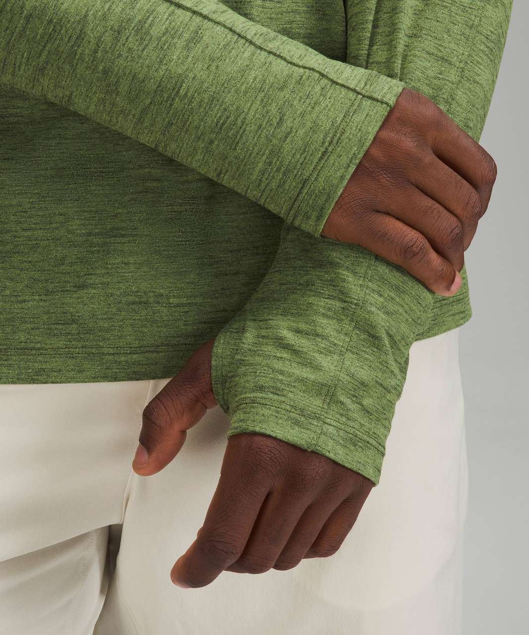 Lululemon Surge Warm Half-zip In Tri Colour Rulu Willow Green