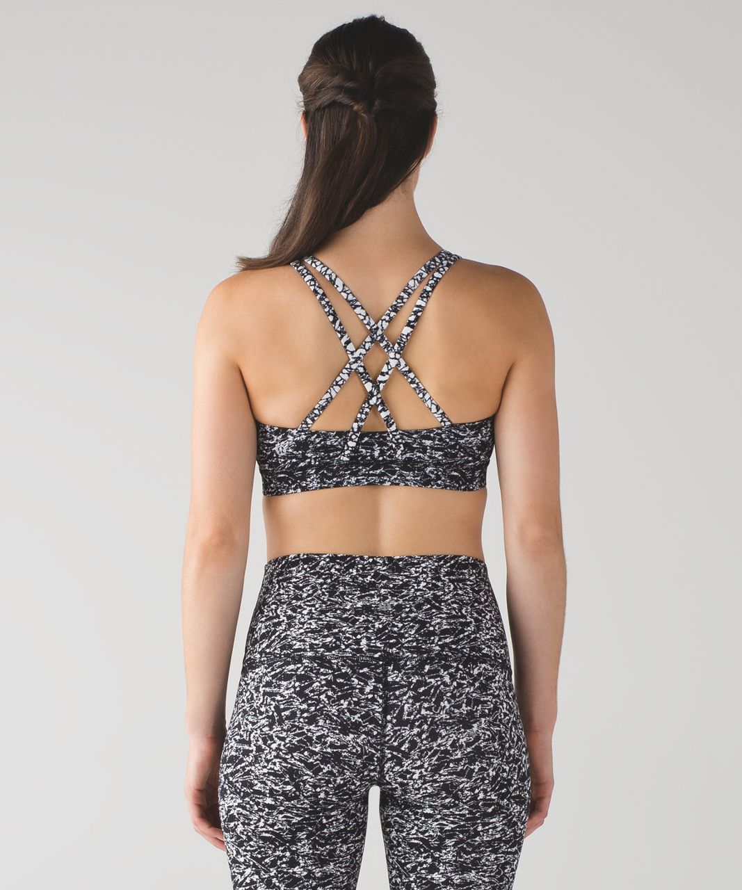 Lululemon Energy Bra - Iced Wave White Black / Ice Breaker White Black