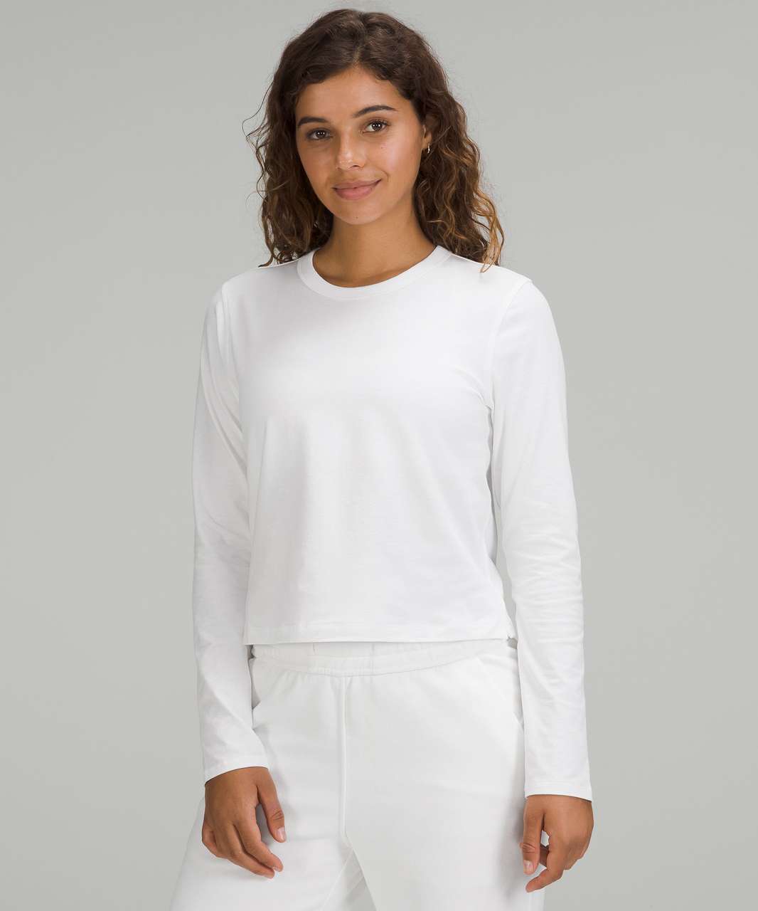 Lululemon Classic-Fit Cotton-Blend Long Sleeve Shirt - White - lulu fanatics