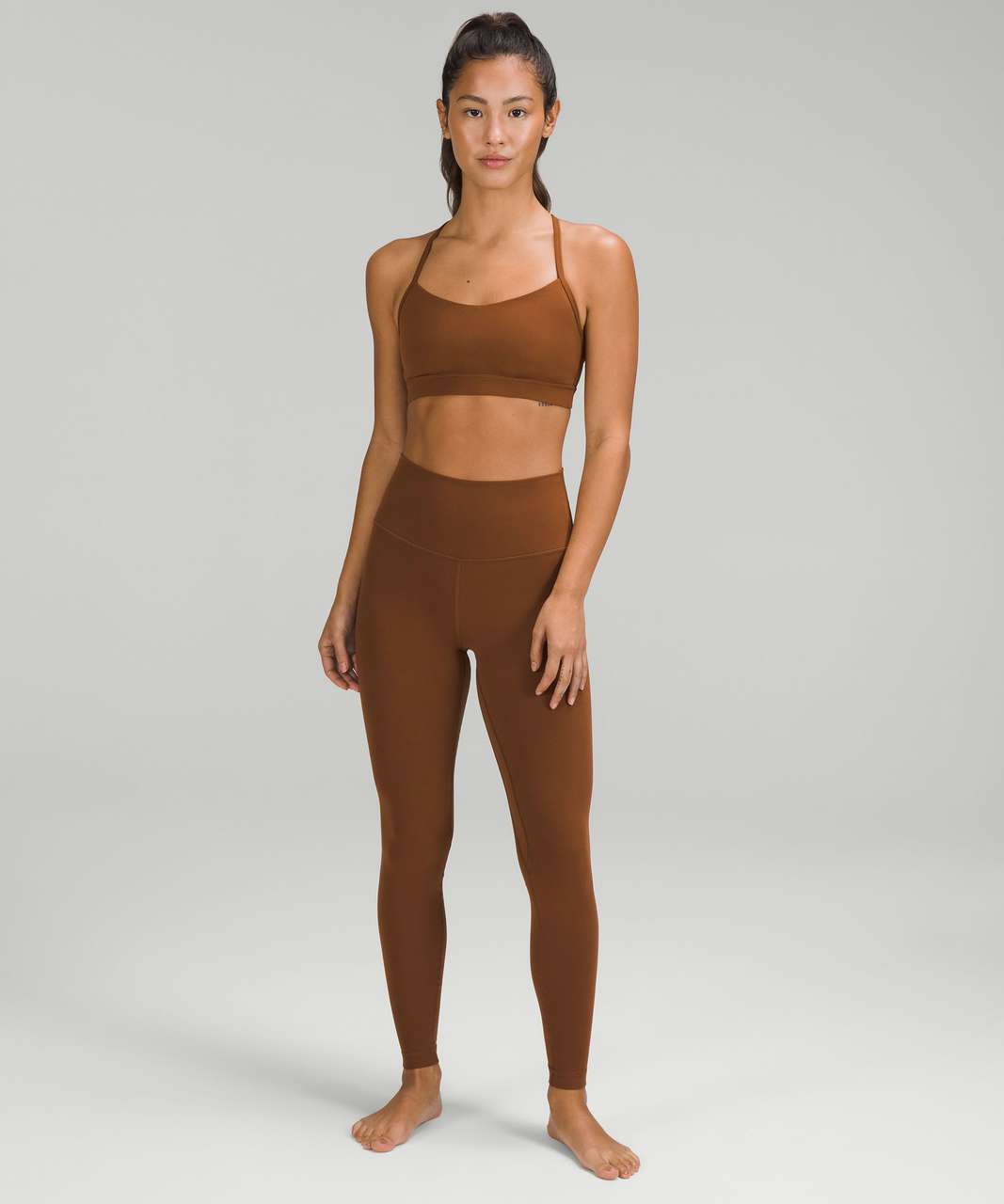 lululemon Flow Y Bra Nulu Light Support, A–C Cups espresso Size 6 (NWT) 