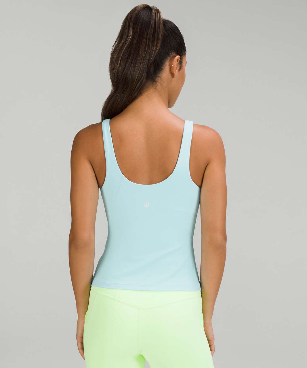 image trick finds] ETS crop / align waist tank (icing blue), align waist rb  tank (ft lavender, water drop), instill tank (water drop), love tank (grn  foliage), LAC high-neck (gull gry, pnk