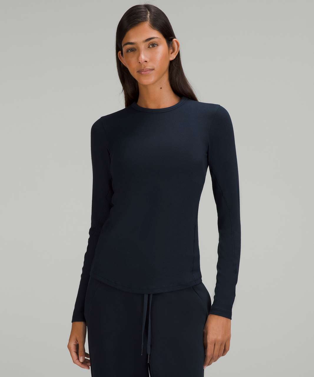 Lululemon Hold Tight Ribbed Long Sleeve Shirt - Night Sea - lulu fanatics