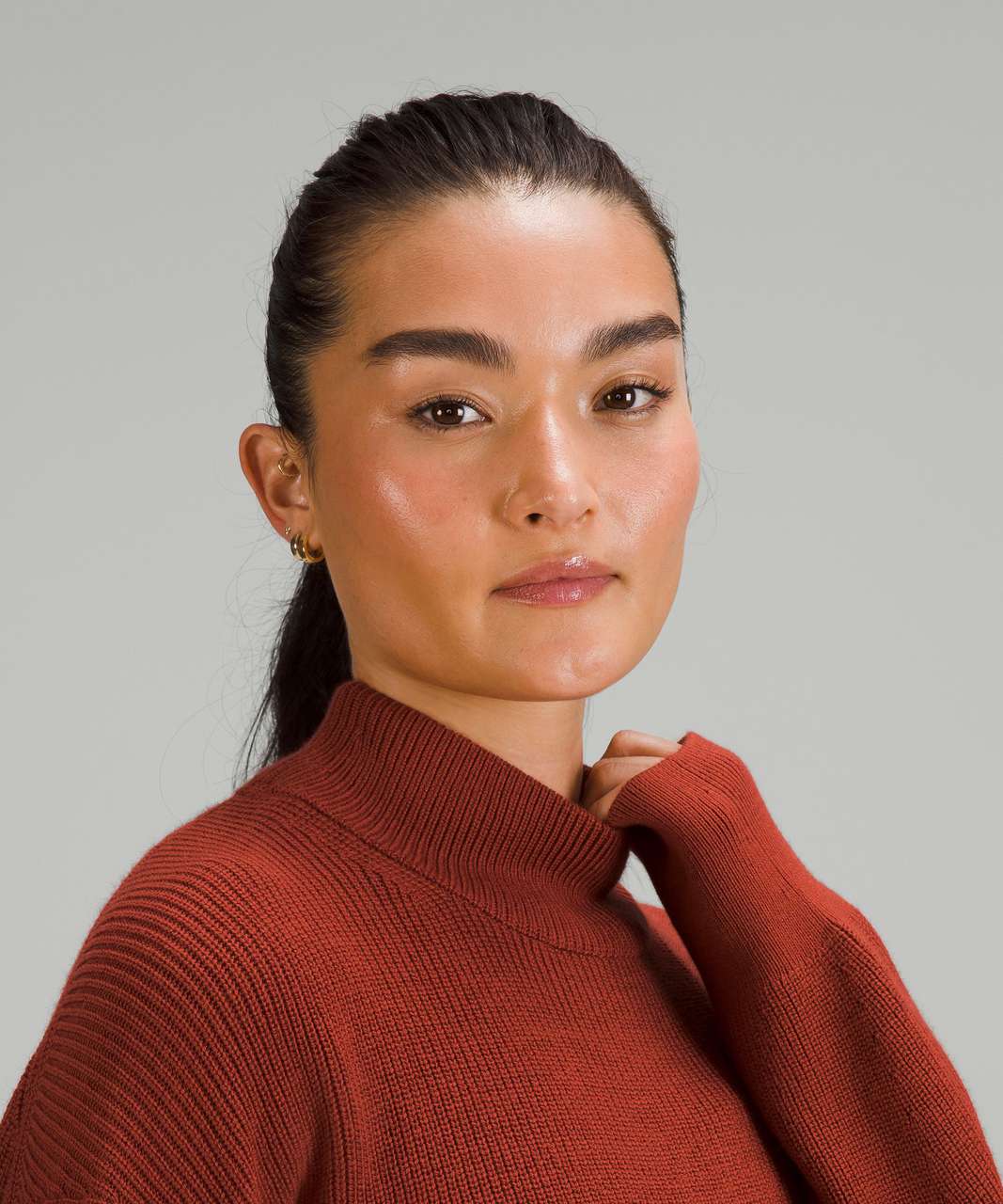 Lululemon Merino Wool-Blend Ribbed Turtleneck Sweater - Cayenne