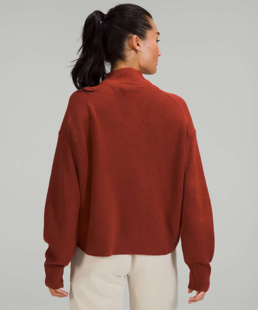 Lululemon Merino Wool-Blend Ribbed Turtleneck Sweater - Cayenne